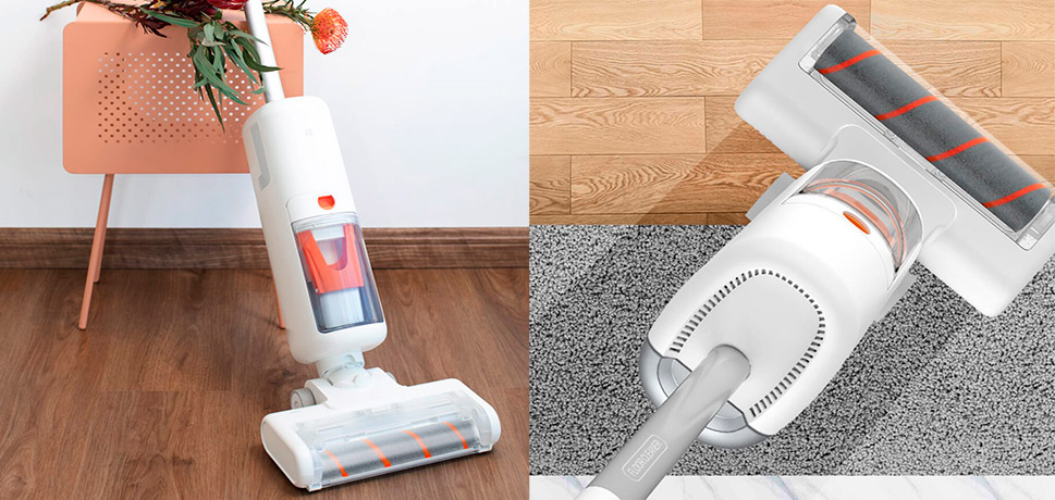 пылесос в стильном белом цвете