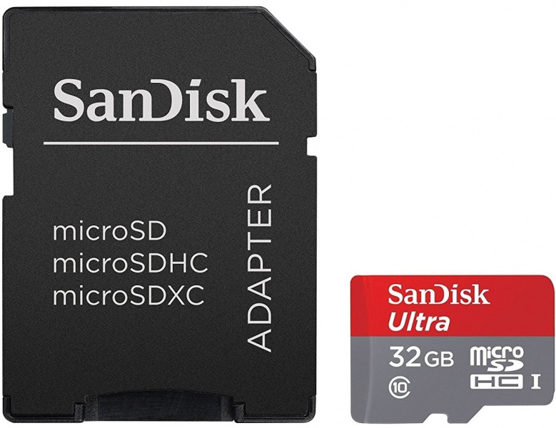 Карта памяти SanDisk Ultra microSDHC 32GB Class 10 UHS-I (80MB/s) с адаптером фото 1