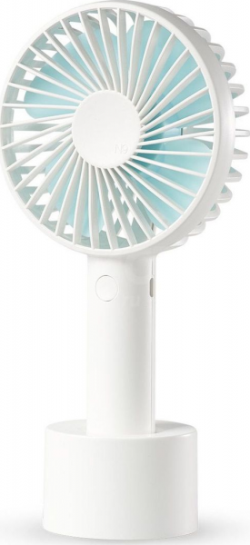 Вентилятор портативный SOLOVE manual fan Micro Usb, белый/голубой фото 1