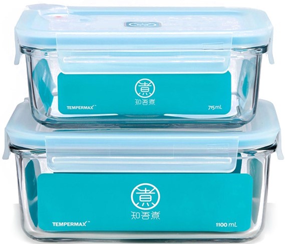 Контейнеры для еды Xiaomi Glass Food Storage Container 715ml+1100ml фото 1