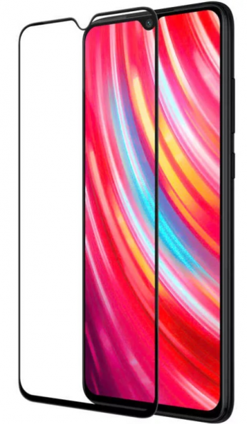 Защитное стекло для Xiaomi Redmi Note 9S/Note 9 Pro Full Screen (3D) Full Glue черный, Redline фото 1