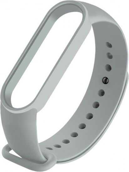 Ремешок силиконовый для Mi Band 5, светло-серый фото 3