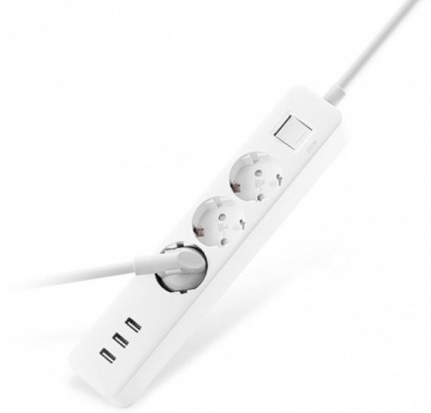 Удлинитель Mi USB Power Strip white (3 розетки + 3 USB), белый GLOBAL фото 1